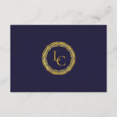 Classic Gold Frame Royal Monogram Wedding Timeline Informatiekaartje (Achterkant)