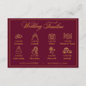 Classic Gold Frame Royal Monogram Wedding Timeline Informatiekaartje (Voorkant)