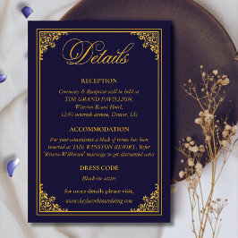 Classic Gold Frame Royal Wedding Details Informatiekaartje