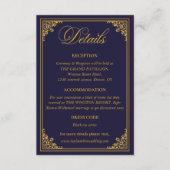 Classic Gold Frame Royal Wedding Details Informatiekaartje (Voorkant)