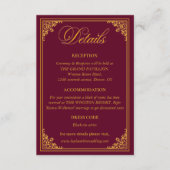 Classic Gold Frame Royal Wedding Details Informatiekaartje (Voorkant)