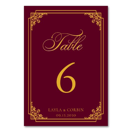 Classic Gold Frame Royal Wedding Kaart (Voorkant)