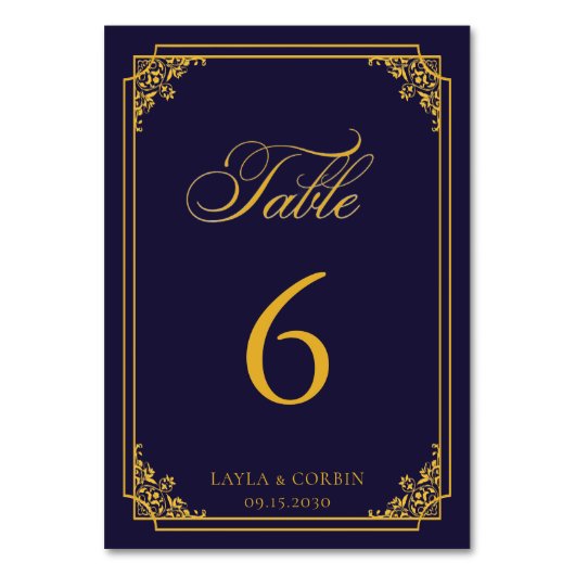 Classic Gold Frame Royal Wedding Kaart (Achterkant)