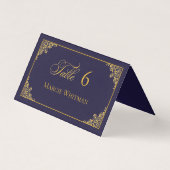 Classic Gold Frame Royal Wedding Place Card Kaart (Voorkant)