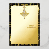 Classic GOLD Gatsby Flapper Vrijgezellenfeest Folie Uitnodiging (Voorkant)