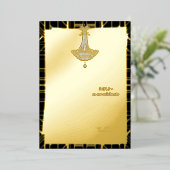 Classic GOLD Gatsby Flapper Vrijgezellenfeest Folie Uitnodiging (Staand Voorkant)