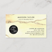 Classic Gold Glitter Agate Custom Logo Monogram Visitekaartje (Achterkant)