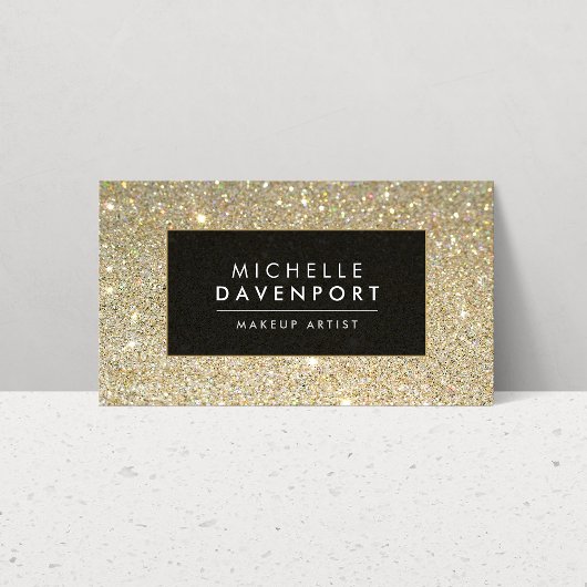 Classic Gold Glitter Make-up Artist Visitekaartje