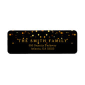 Classic Gold Glitters Stippen Zwart Modern Etiket (Voorkant)
