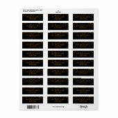 Classic Gold Glitters Stippen Zwart Modern Etiket (Full Sheet)