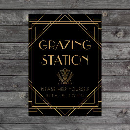 Classic Gold Grazing Station Tafelbord Poster