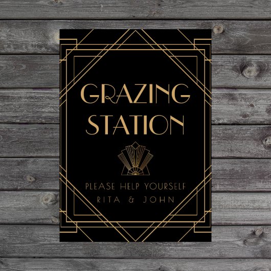 Classic Gold Grazing Station Tafelbord Poster