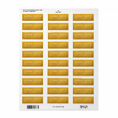 Classic Gold Heart Couple Return Address Etiket (Full Sheet)
