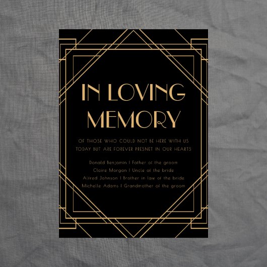 Classic Gold  In liefdevolle herinnering Trouwbord Poster