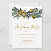 Classic Gold Kantoor Corporate Christmas Party Kaart (Voorkant)