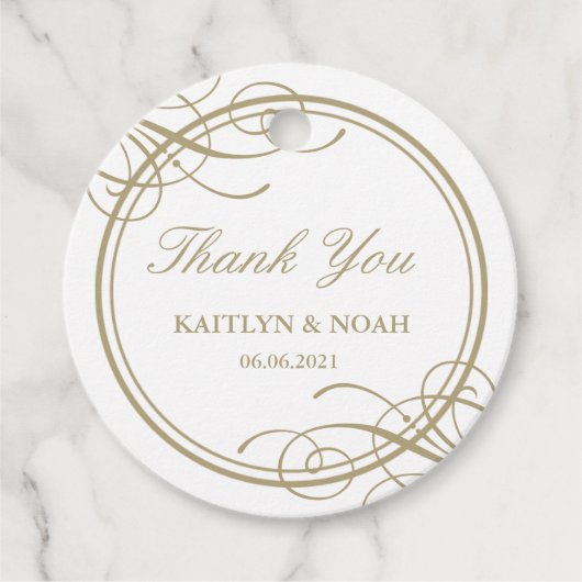 Classic Gold Lijst Luxe bruiloft dank u Bedankjes Labels (Voorkant)