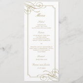 Classic Gold Lijst Luxe bruiloft Menu (Voorkant)