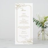Classic Gold Lijst Luxe bruiloft Menu (Staand voorkant)
