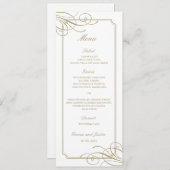 Classic Gold Lijst Luxe bruiloft Menu (Voorkant / Achterkant)