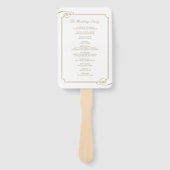 Classic Gold Lijst Luxe bruiloft programma Handwaaier (Voorkant)