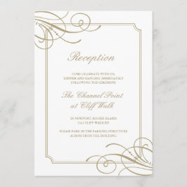 Classic Gold Lijst Luxe Huwelijksreceptie Kaart