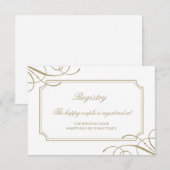 Classic Gold Lijst Luxe huwelijksregister Informatiekaartje (Voorkant / Achterkant)