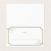 Classic Gold Lijst Luxe trouwplaats kaart Visitekaartje (Buitenkant ongevouwen)