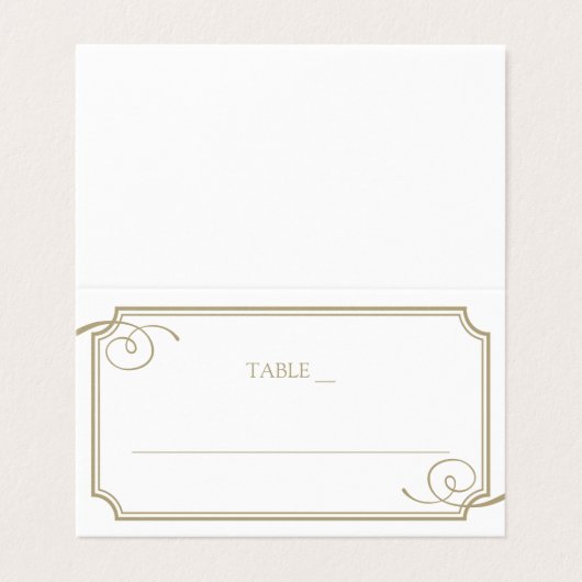 Classic Gold Lijst Luxe trouwplaats kaart Visitekaartje (Buitenkant ongevouwen)