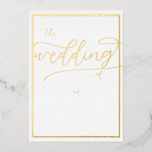 Classic Gold Lijst Romantic Calligraphy Wedding Folie Uitnodiging