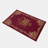 Classic Gold Lijst Weddenschap Monogram Burgundy Deurmat (Schuin)