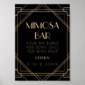 Classic Gold Mimosa Bar Trouwbord Poster (Voorkant)