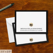 Classic Gold Monogram Financiële Planner Note Kaar Notitiekaartje