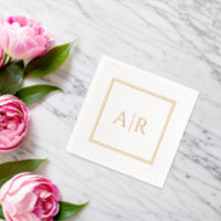 Classic Gold Monogram Folie Gestempeld servetten