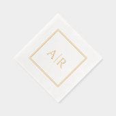 Classic Gold Monogram Folie Gestempeld servetten (Rechts)