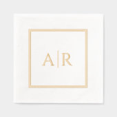 Classic Gold Monogram Folie Gestempeld servetten (Voorkant)