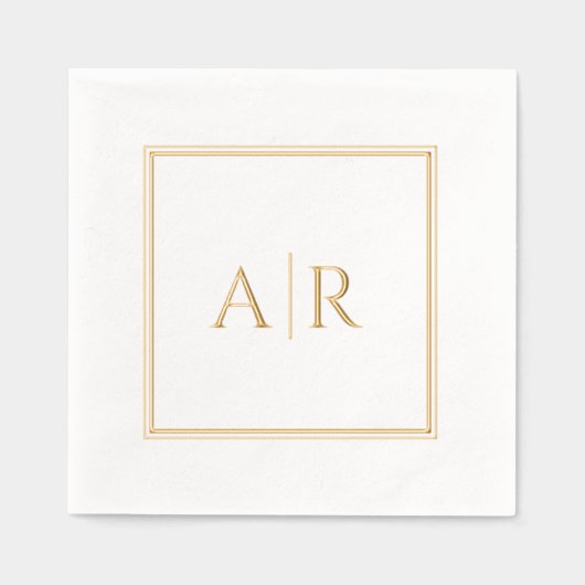Classic Gold Monogram Folie Gestempeld servetten (Voorkant)