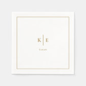 Classic Gold Monogram Wedding Napkins Servet (Voorkant)