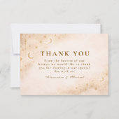 Classic Gold Moonlight Wedding Bedankkaart (Voorkant)