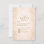 Classic Gold Moonlight Wedding RSVP Kaartje (Voorkant)