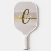 Classic Gold Neutral Monogram Pickleball Paddle (Voorkant)