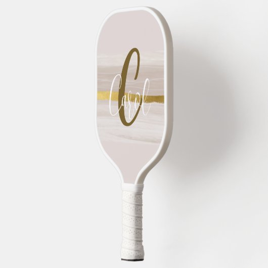 Classic Gold Neutral Monogram Pickleball Paddle (Links)