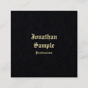 Classic Gold Old English Font Text Sjabloon Black Vierkante Visitekaartje