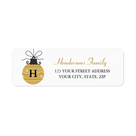 Classic Gold Ornament Monogram retouradres Etiket (Voorkant)