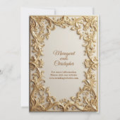 Classic Gold Ornate Floral Motif Modern Typography Kaart (Achterkant)