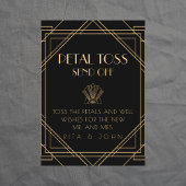 Classic Gold Petal Toss Stuur Off Sign Reclamebord Met Voetstuk