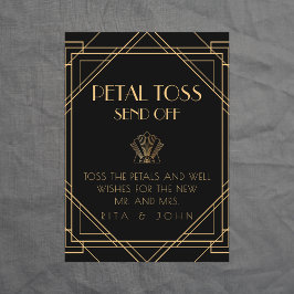 Classic Gold Petal Toss Stuur Off Sign Reclamebord Met Voetstuk