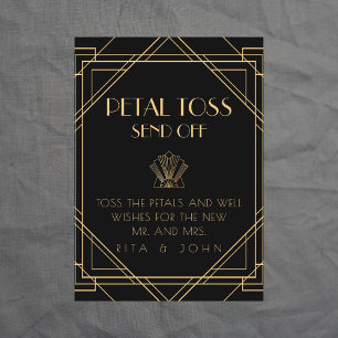 Classic Gold  Petal Toss Stuur Off Sign Reclamebord Met Voetstuk