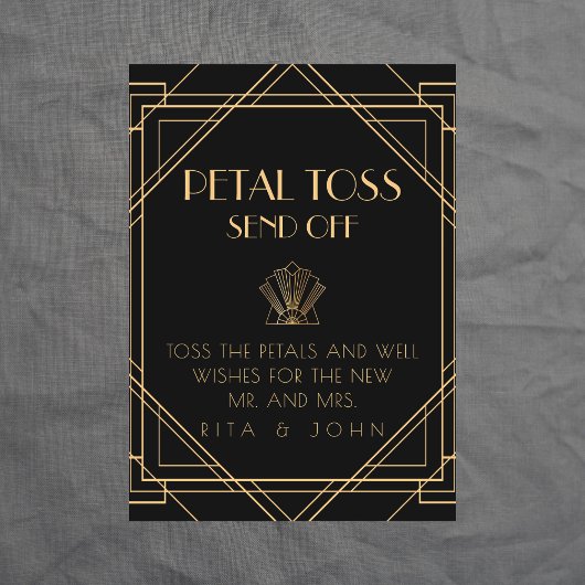 Classic Gold Petal Toss Stuur Off Sign Reclamebord Met Voetstuk