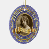 Classic Gold Photo Lijst Elegant Banner Lavender Keramisch Ornament (Rechts)