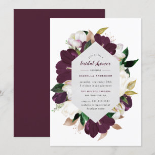 Classic Gold & Plum Paarse Bloemen Vrijgezellenfee Kaart